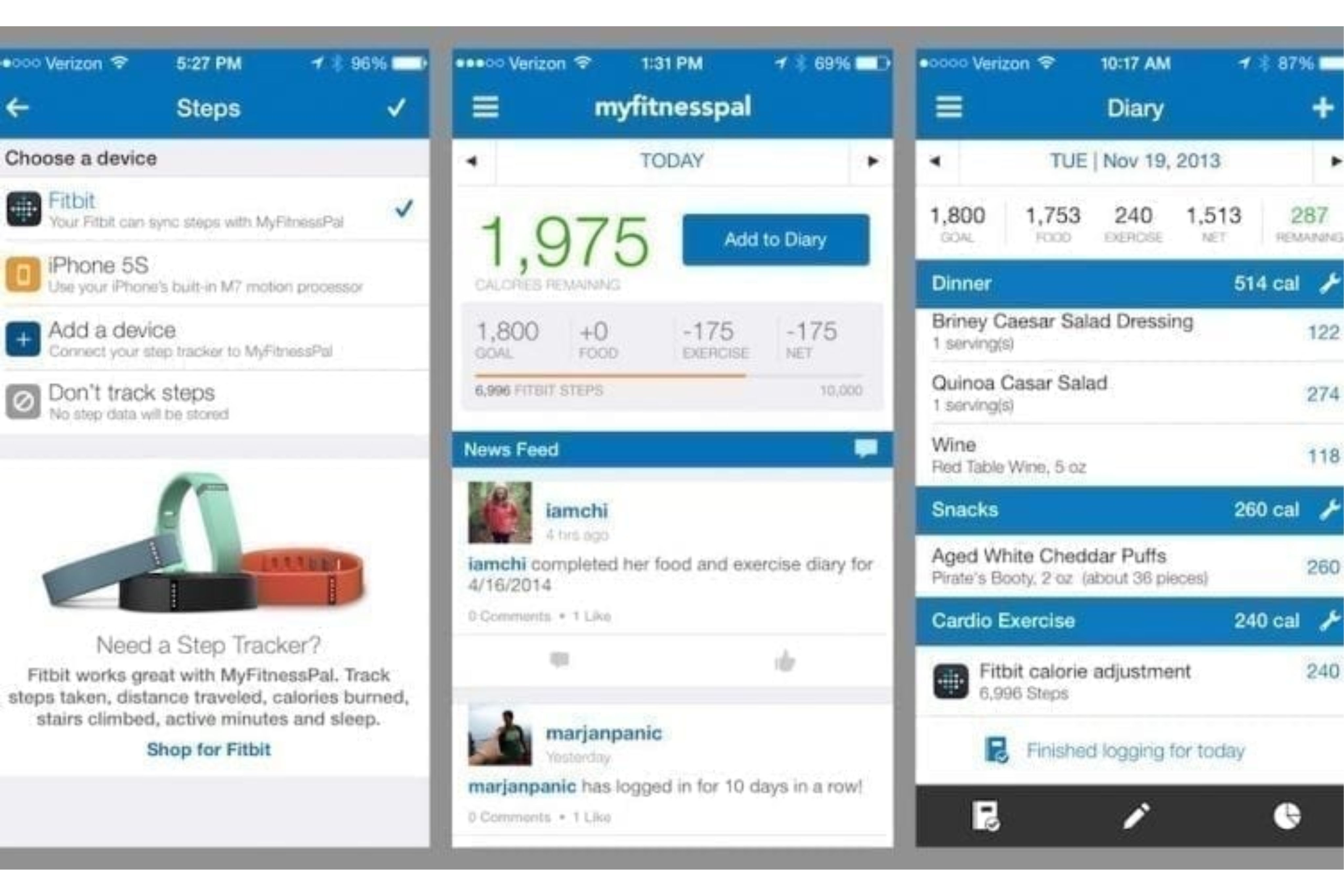 MyFitnessPal App sample 