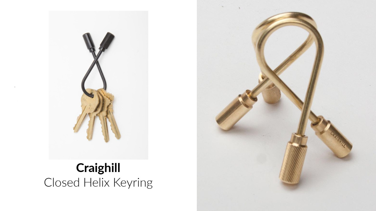 Craighill Closed Helix Keyring - Brass