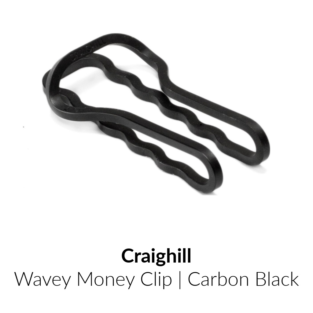 Craighill Wavey Money Clip | Carbon Black